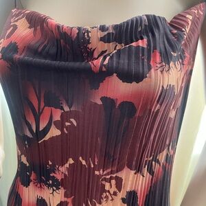 Strapless Floral Dress - Black and Red size large